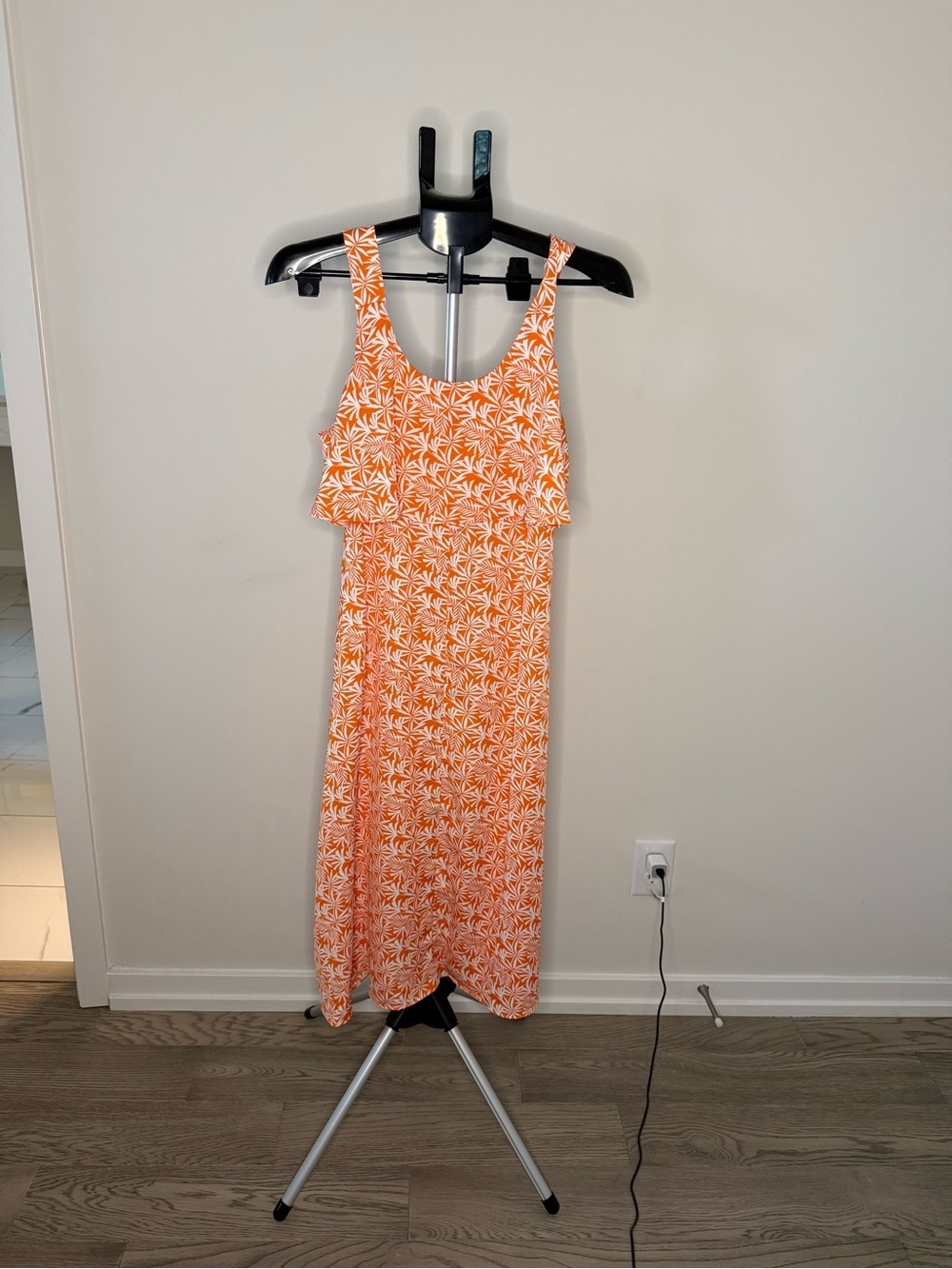 Ann Taylor Factory Orange Tropical Print Maxi Dress Size 6 - Picture 2 of 8